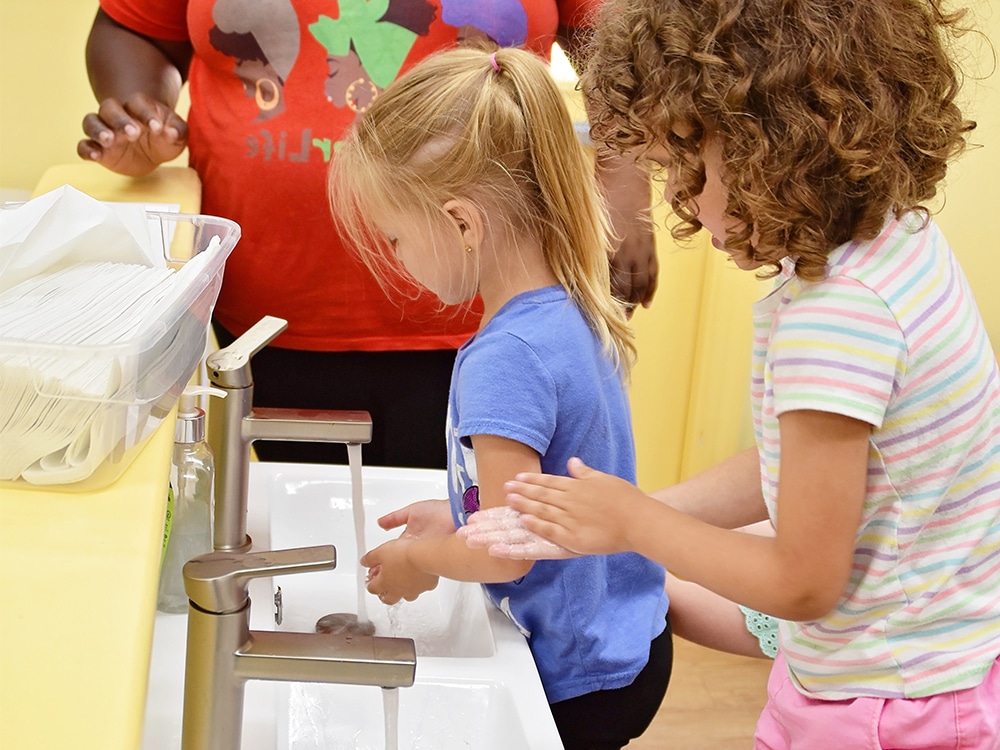 Frequent Washing Keeps Germs Off Little Hands